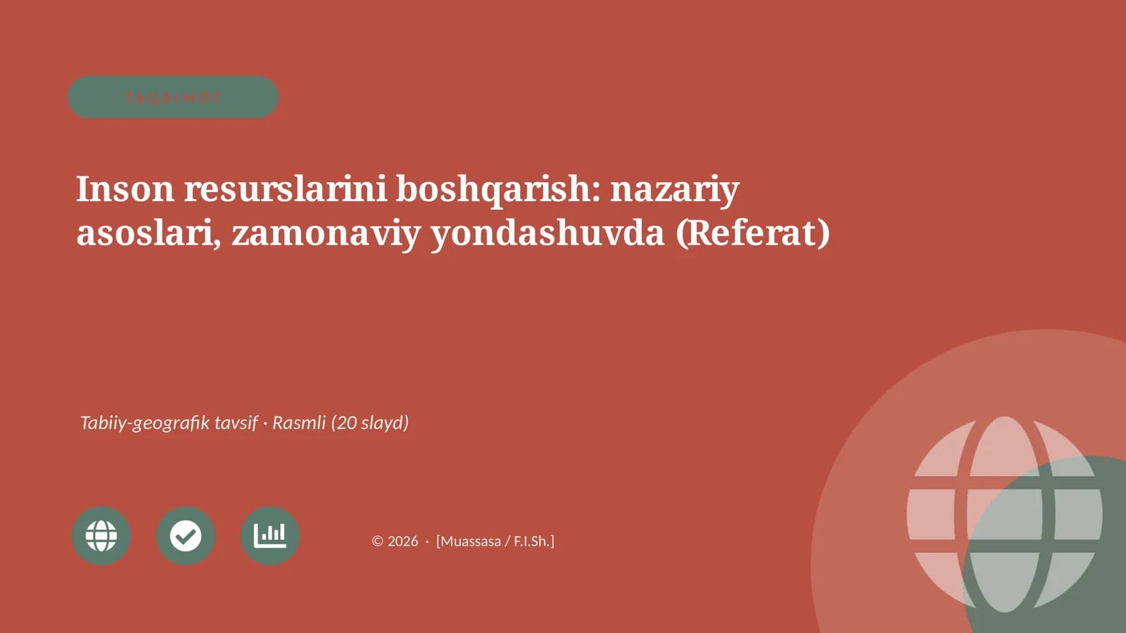 Inson resurslarini boshqarish: nazariy asoslari, zamonaviy yondashuvda (Referat)