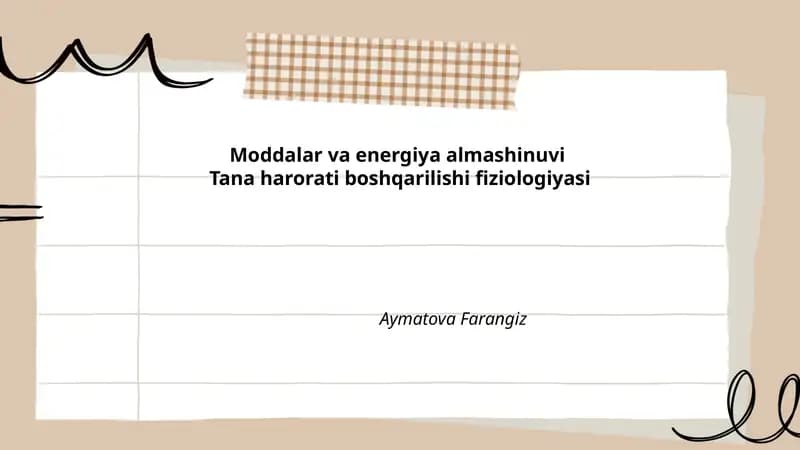 Termoregulyatsiya mexanizmlari