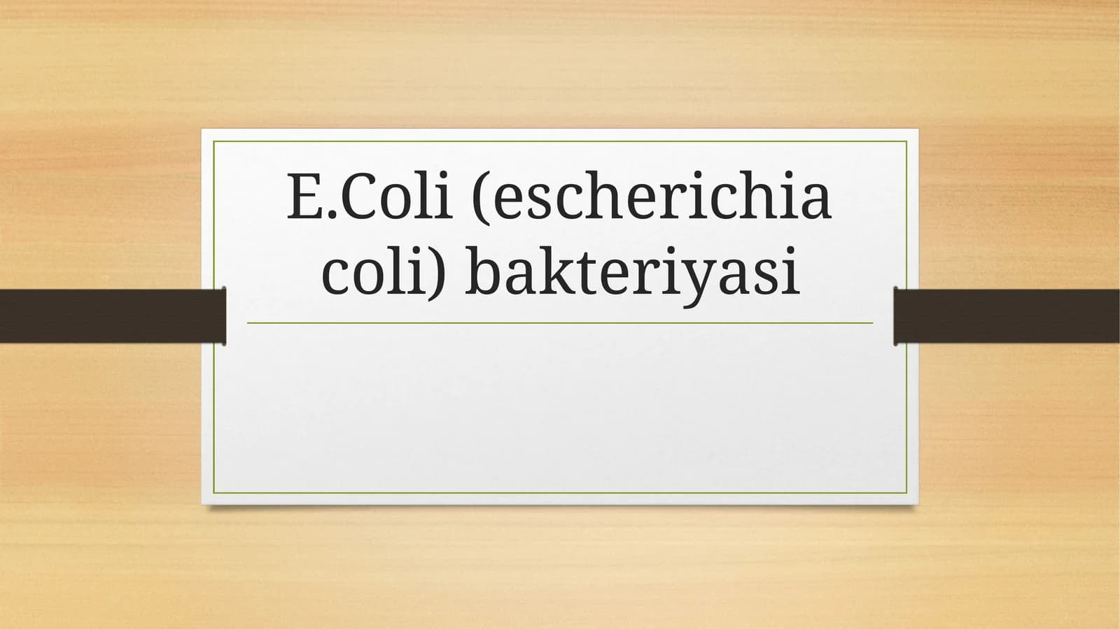 E.Coli(escherichiacoli) bakteriyasi haqida