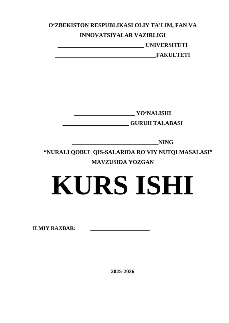 NURALI QOBUL QIS-SALARIDA RO'VIY NUTQI MASALASI
