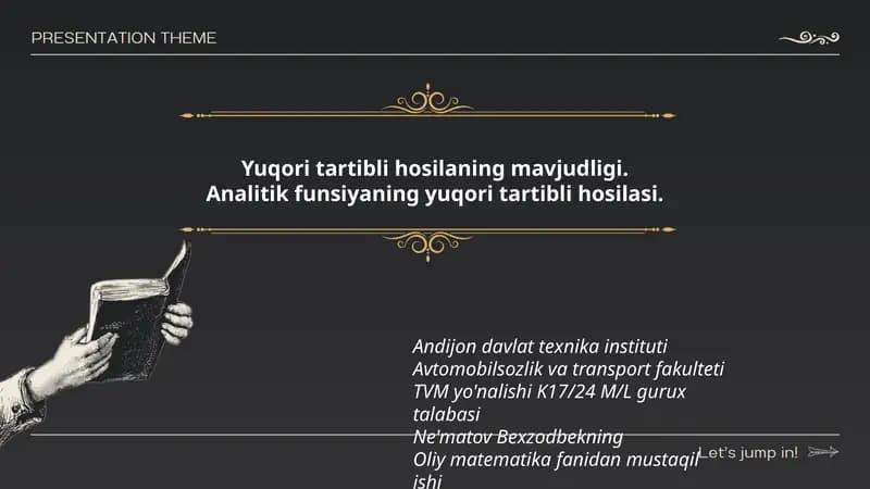 Oliy matematika fanidan mustaqil ish