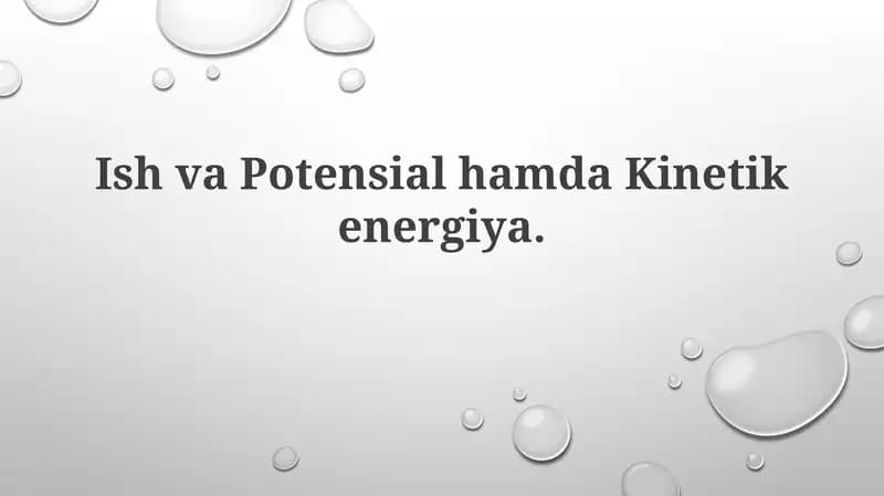 IshvaPotensialhamdaKinetikenergiya