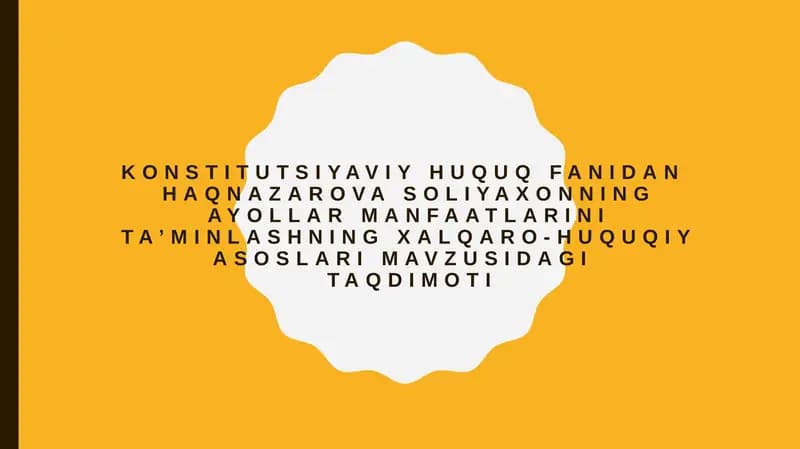 Ayollar huquqlari va manfaatlari tushunchasi