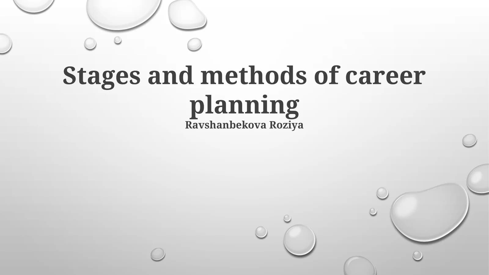 Stages and methods of career planning