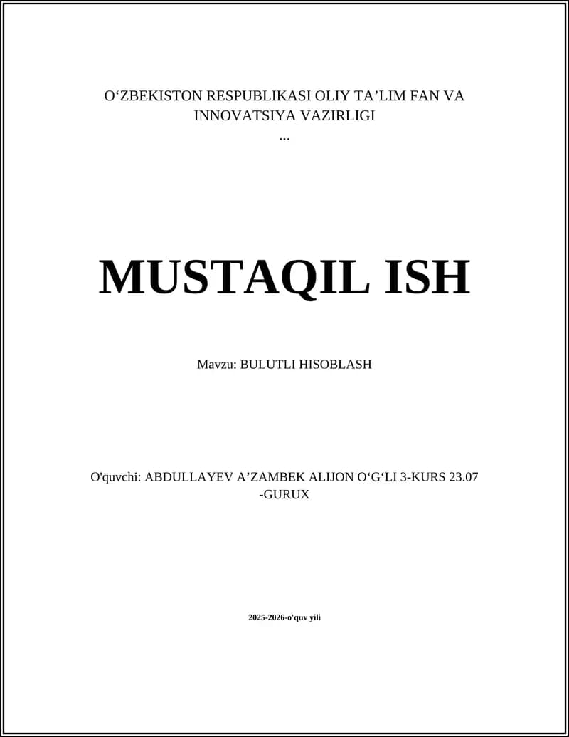 Bulutli Hisoblash