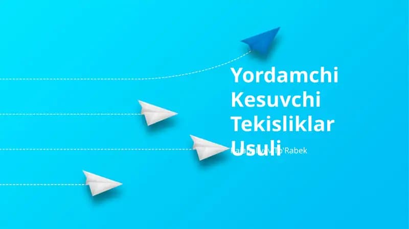 Yordamchi Kesuvchi Tekisliklar Usuli