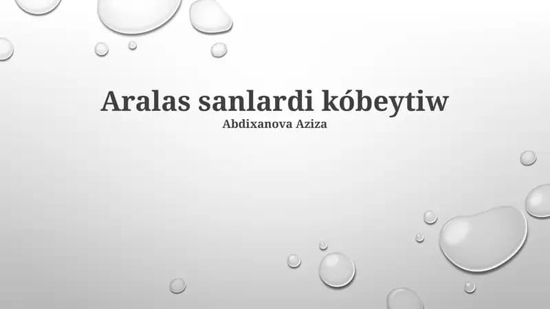 Aralas sanlardi kóbeytiw