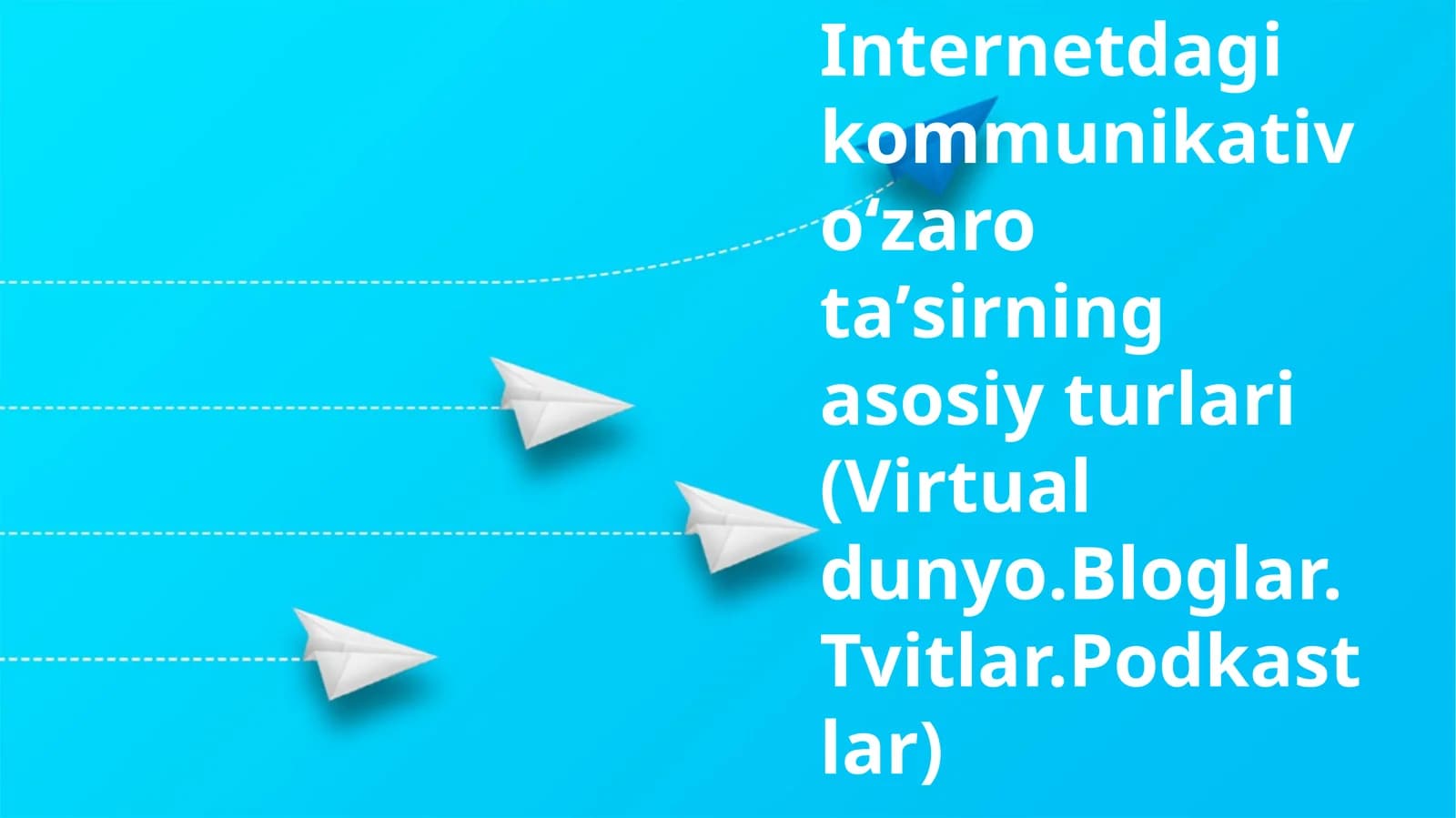 Internetdagi kommunikativ oʻzaro taʼsirning asosiy turlari (Virtual dunyo.Bloglar.Tvitlar.Podkastlar)