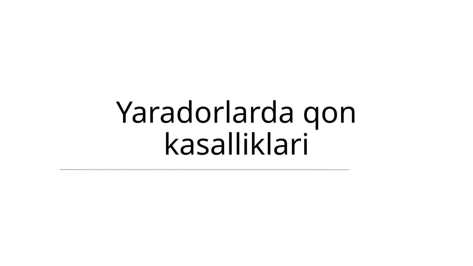 Yaradorlarda qon kasalliklari