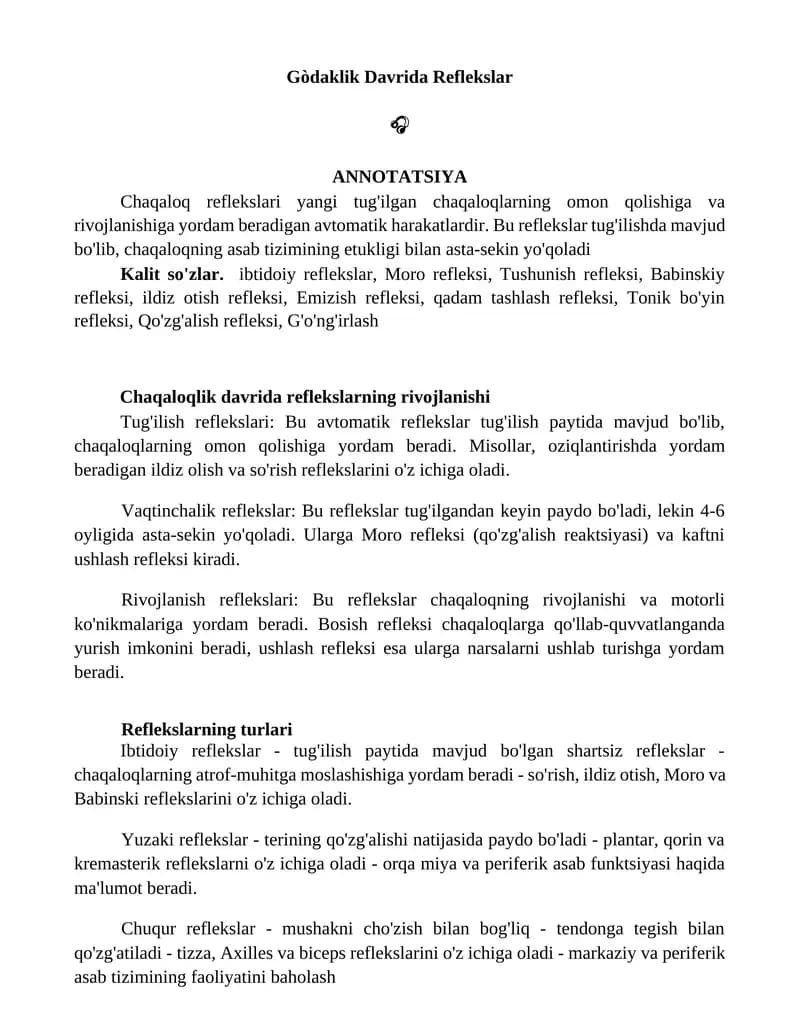 Gòdaklik Davrida Reflekslar