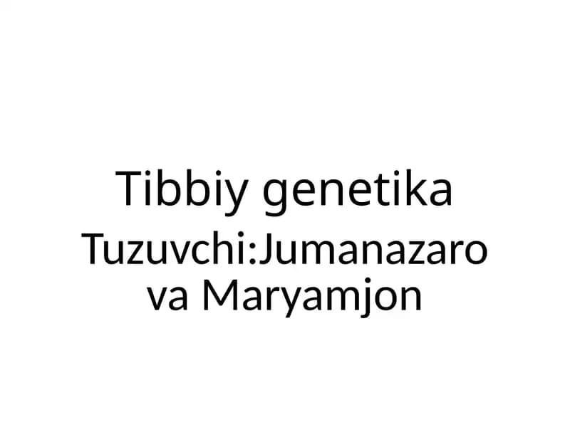 Tibbiygenetika