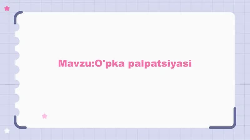 O'pka palpatsiyasi
