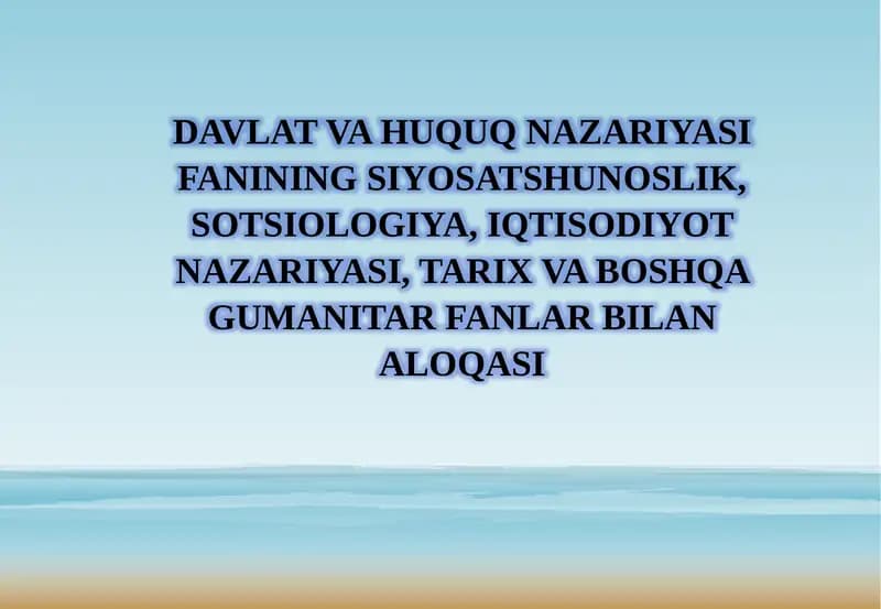 Davlat va Huquq Nazariyasi