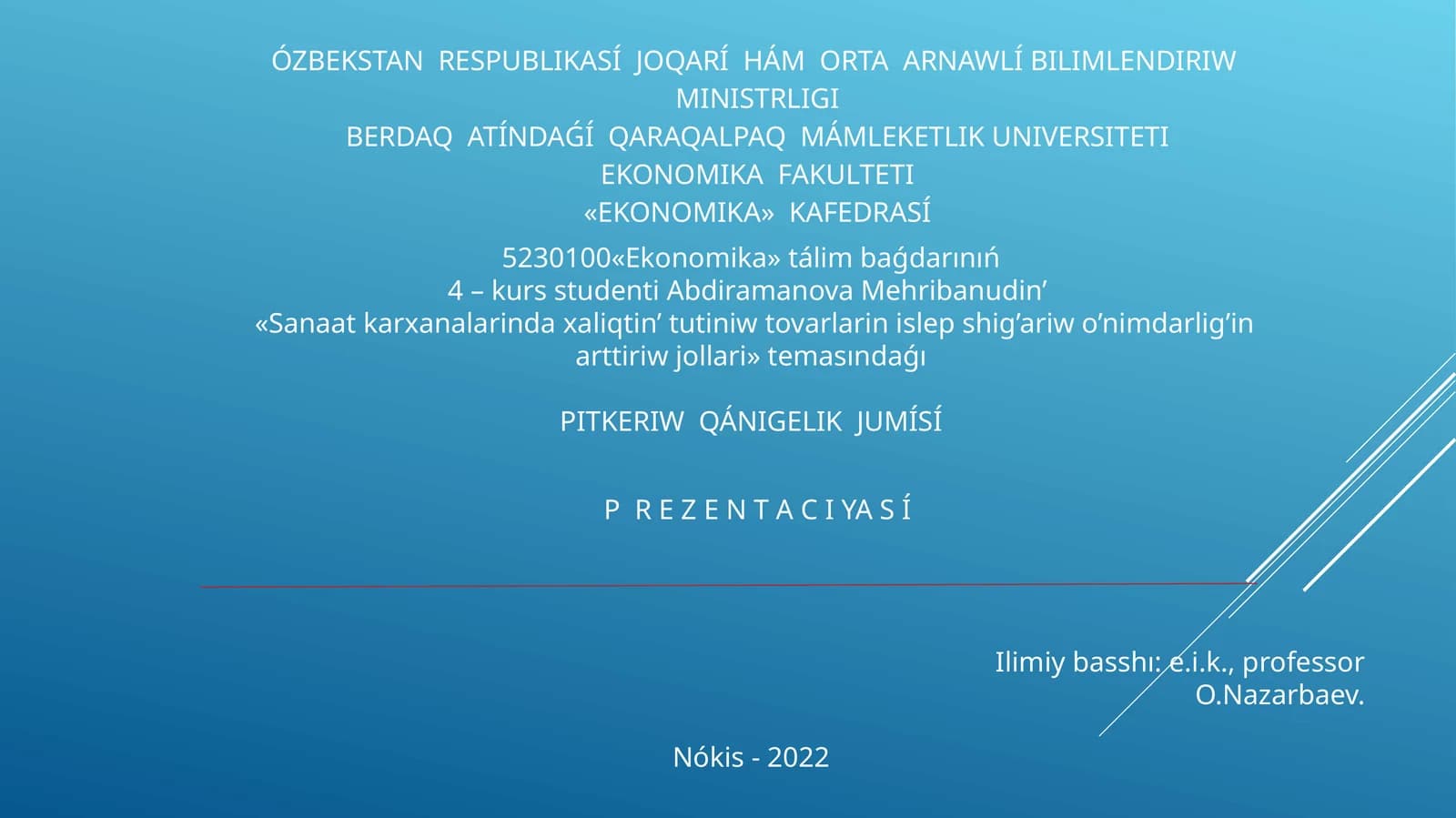 PITKERIW QÁNIGELIK JUMÍSÍ