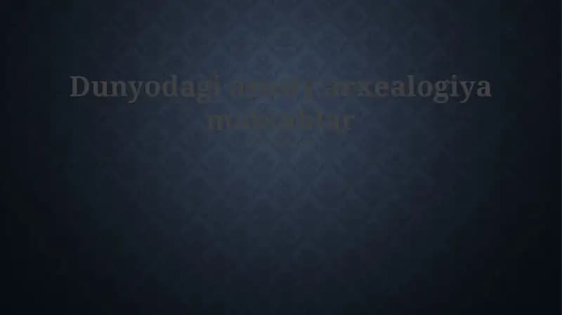 Okeaniyadagi Arxeologiya Maktablari
