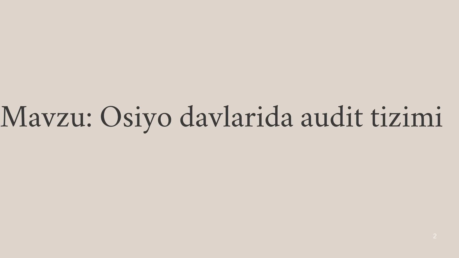 audit haqida malumot