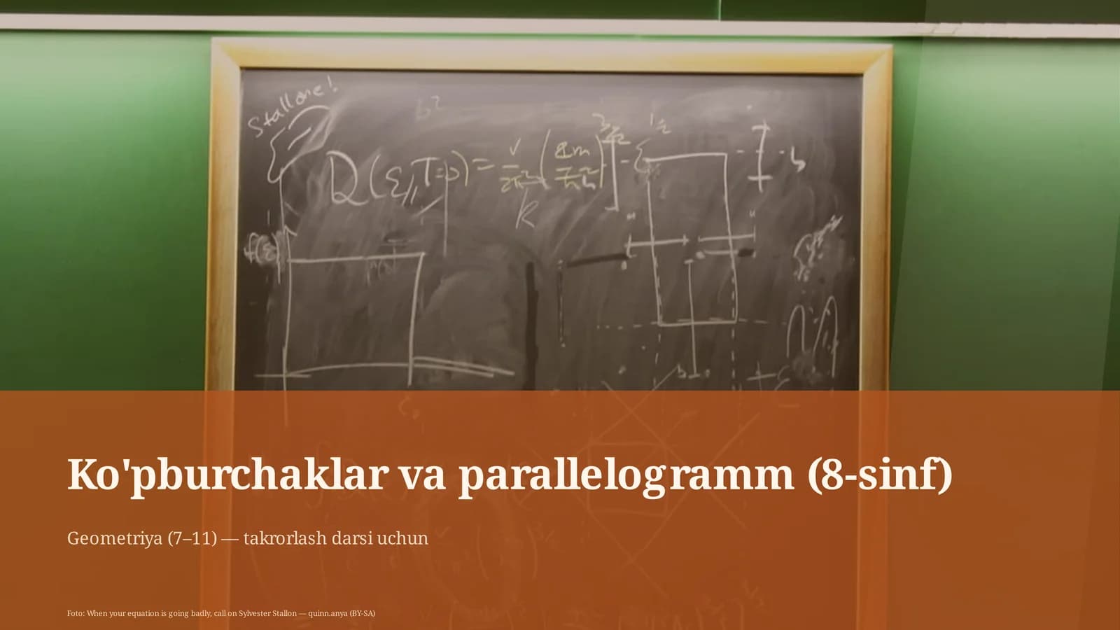 Ko'pburchaklar va parallelogramm (8-sinf)