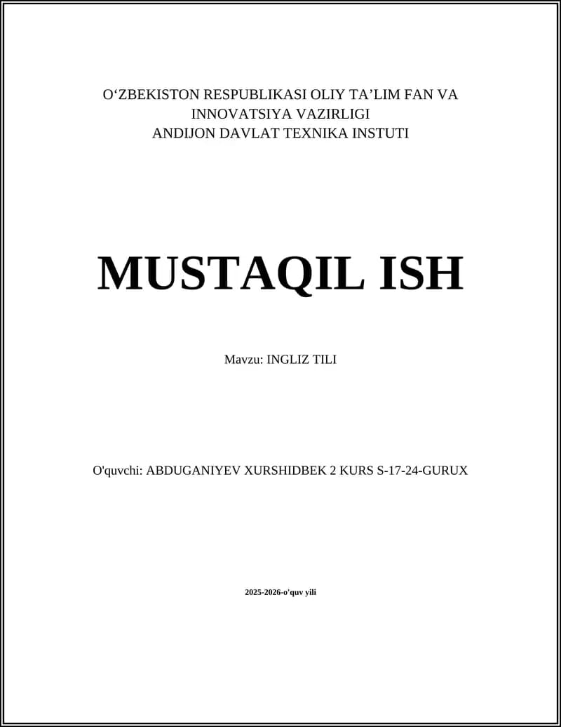 INGLIZ TILI