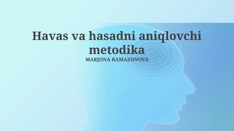 Havas va hasadni aniqlovchi metodika