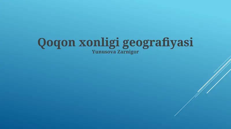 Qoqon xonligi geografiyasi