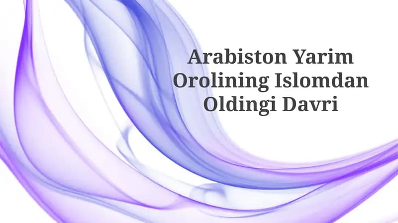 Arabiston Yarim Orolining IslomdanOldingiDavri