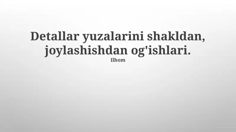 Og'ishlarni o'lchash va tahlil qilish