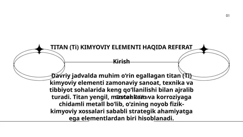 TITAN (Ti) KIMYOVIY ELEMENTI HAQIDA REFERAT