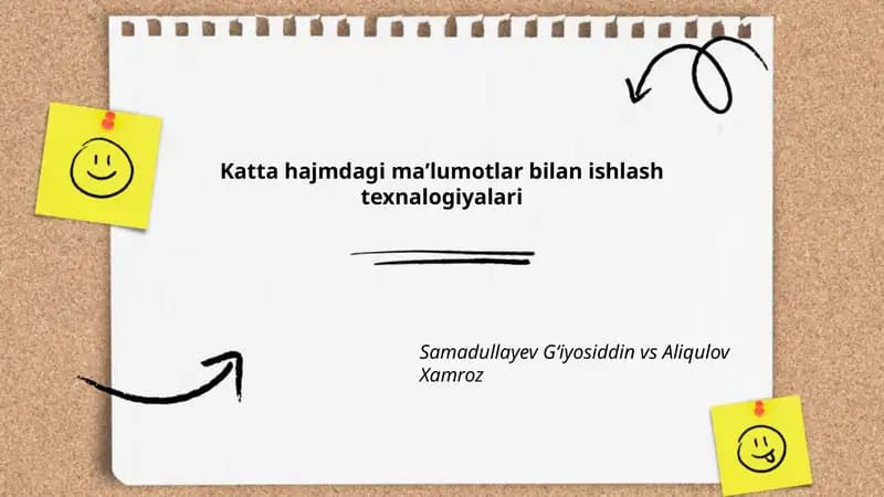 Katta hajmdagi maʼlumotlar bilan ishlash texnalogiyalari