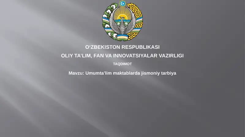 Umumta’lim maktablarida jismoniy tarbiya