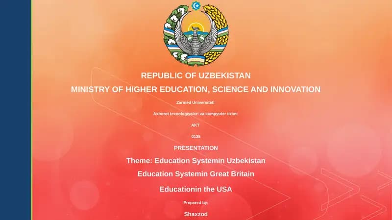 Presentation: Education Systems