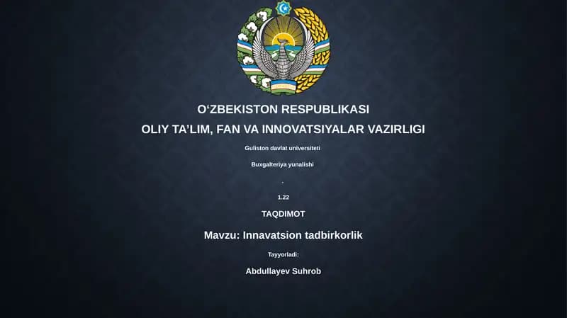 Innovatsion tadbirkorlik