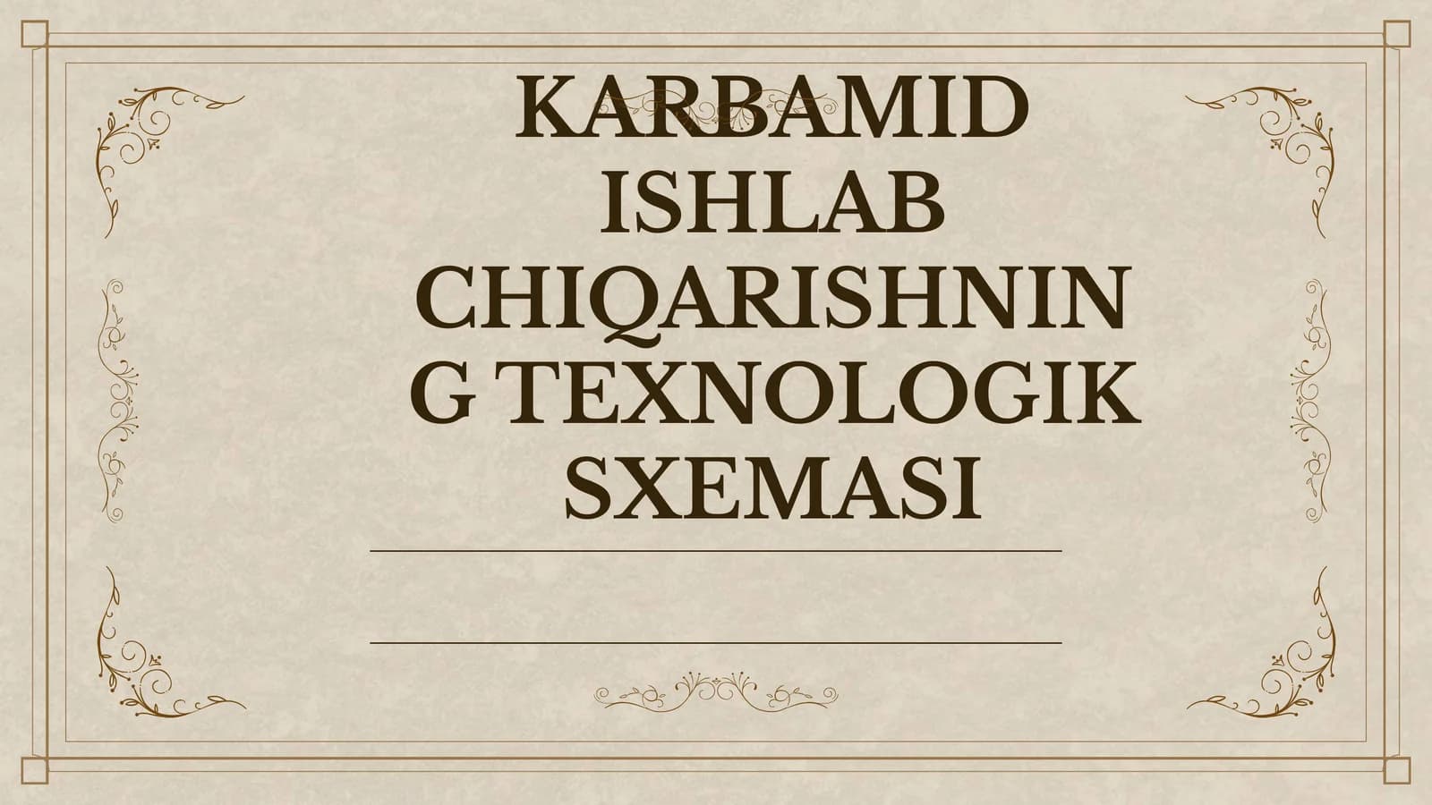 Karbamid Ishlab Chiqarishning Texnologik Sxemasi
