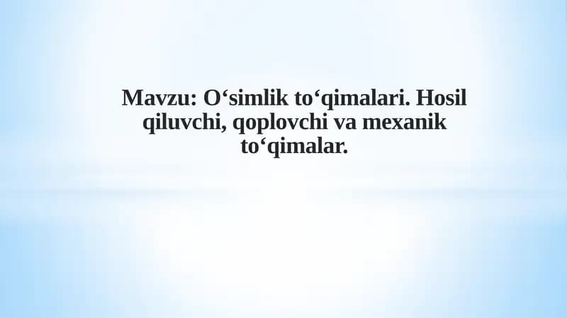 O‘simlikto‘qimalari