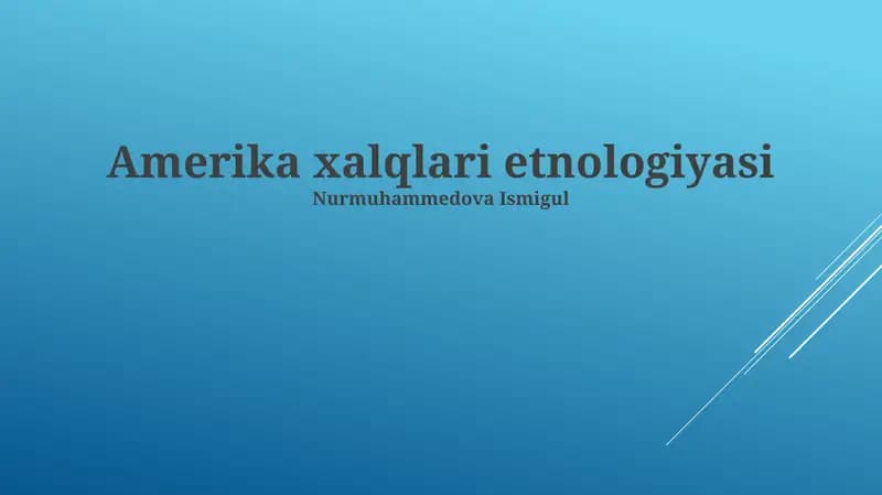 Amerika xalqlari etnologiyasi