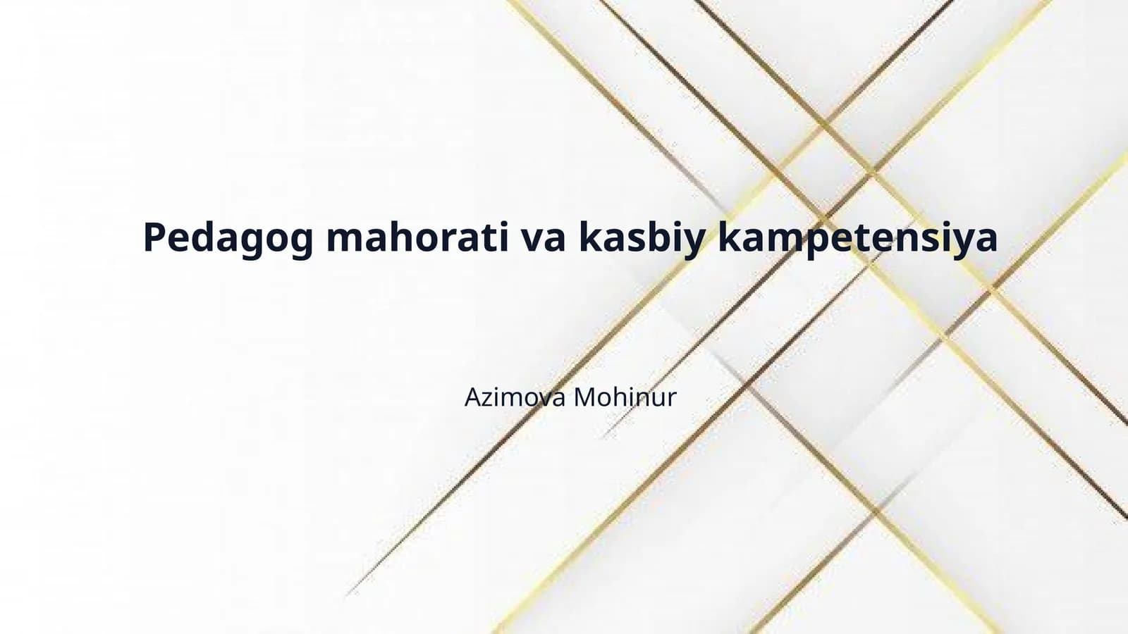 Pedagog mahorati va kasbiy kampetensiya