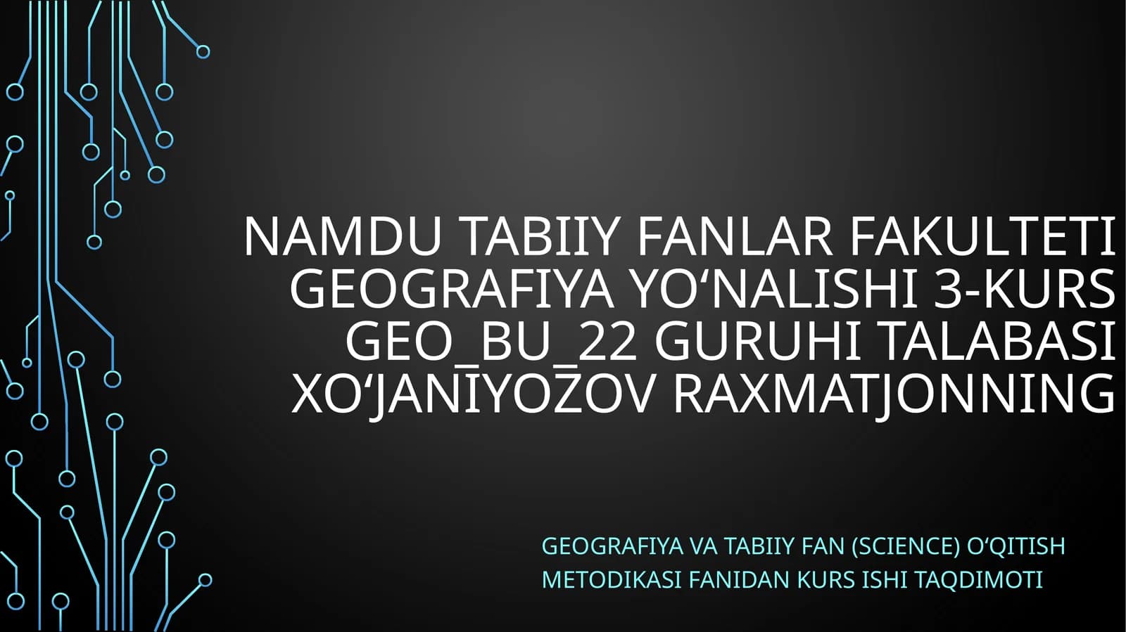 Tabiiy Geografiya Kurslari