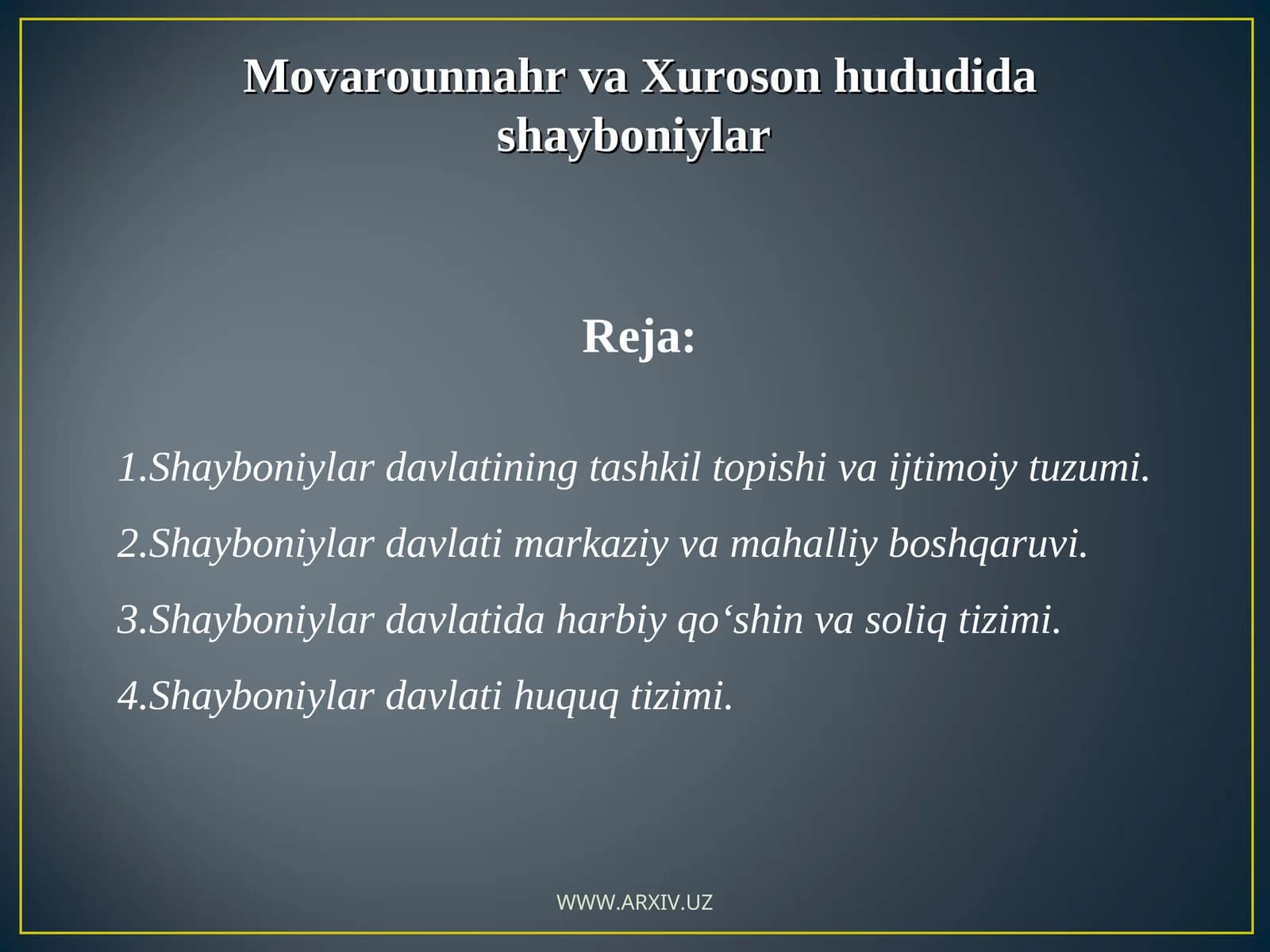 Shayboniylar davlati tuzumi