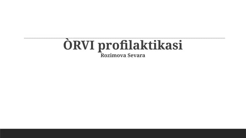 ÒRVI profilaktikasi