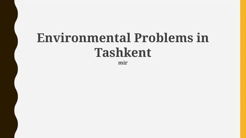 Tashkent's Environmental Challenges: A Pressing Overview