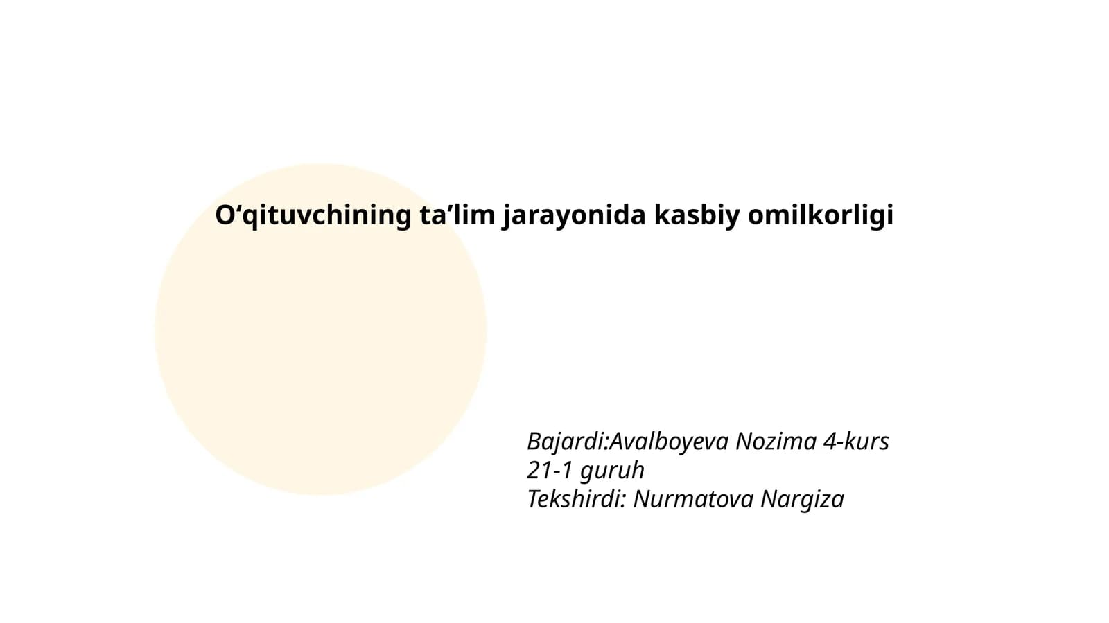 Oʻqituvchining taʼlim jarayonida kasbiy omilkorligi