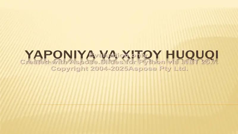 Yaponiya va Xitoy huquqi