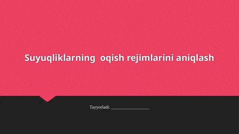 Oqish rejimlarini aniqlash