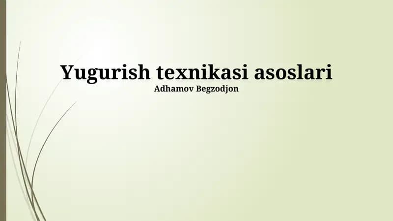 Yugurish texnikasi asoslari
