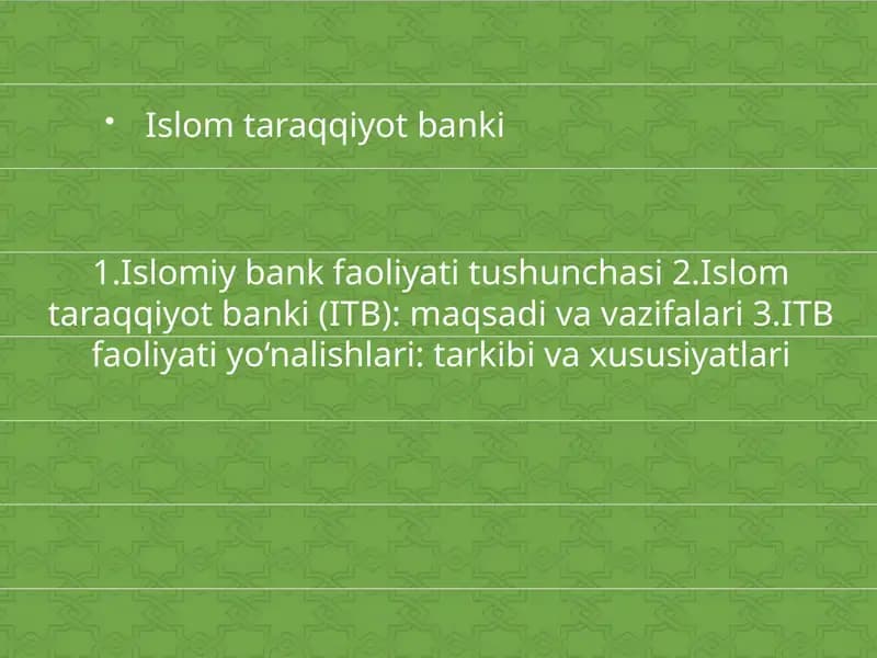 Islom taraqqiyot banki