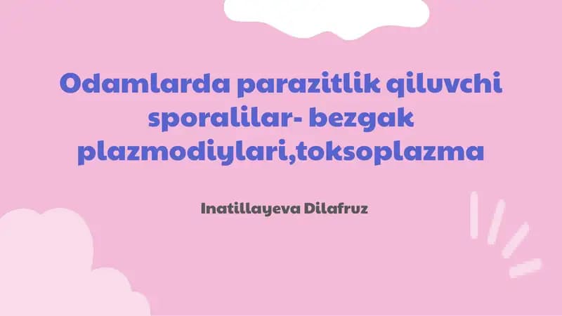Bezgak plazmodiylarining parazitlik mexanizmlari