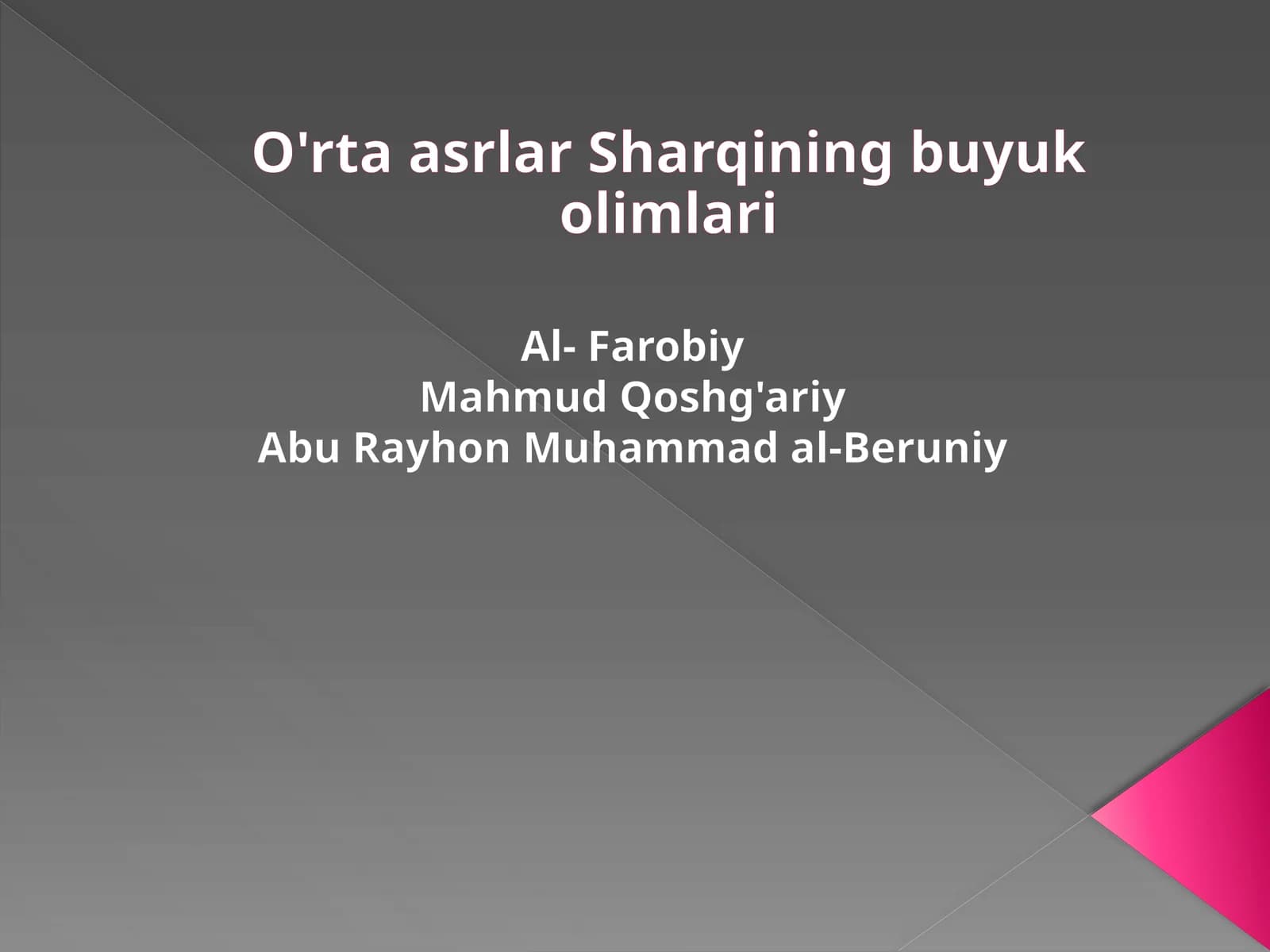 O'rta asrlar Sharqining buyuk olimlari