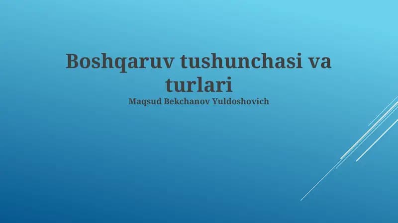 Inson resurslarini boshqarish