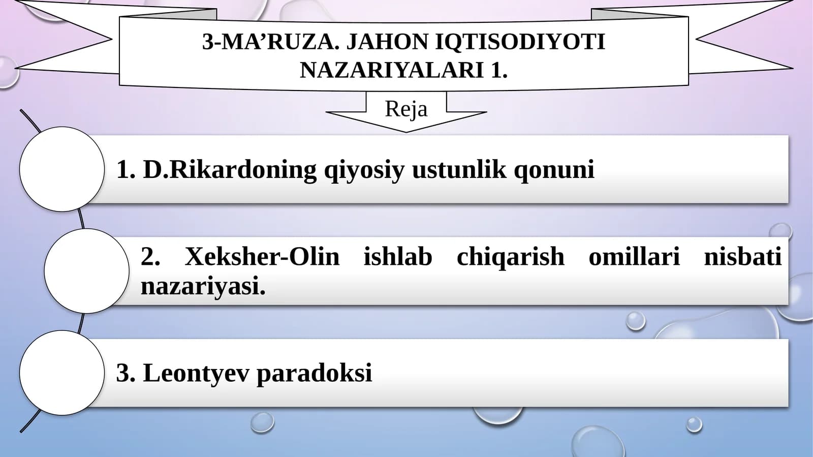 Jahon iqtisodiyoti nazariyalari