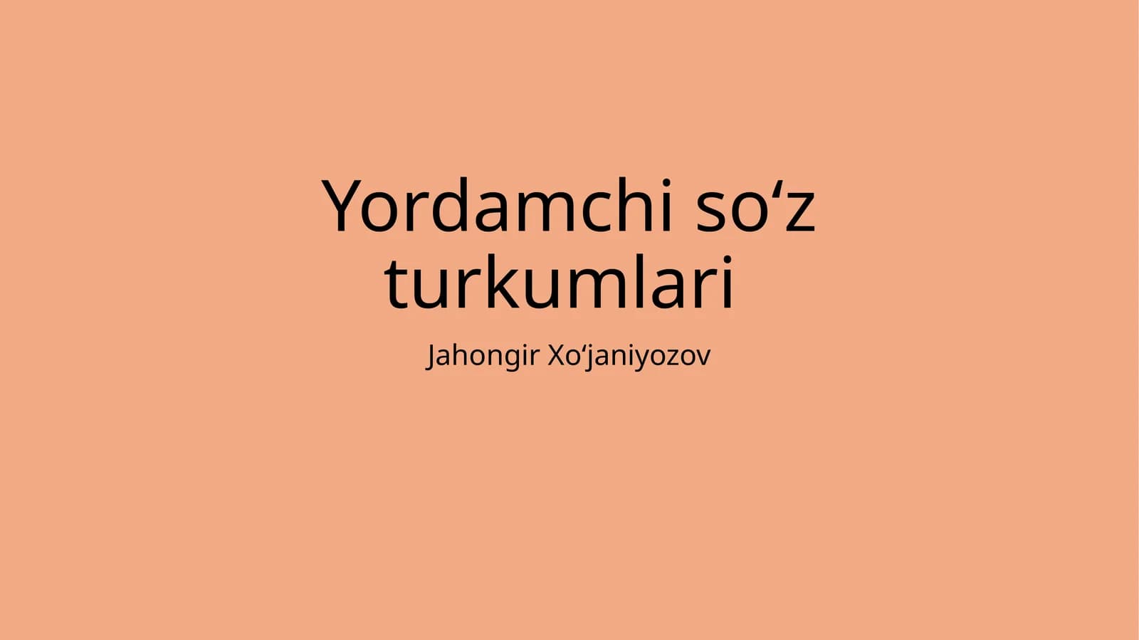 Yordamchi so'z turkumlari