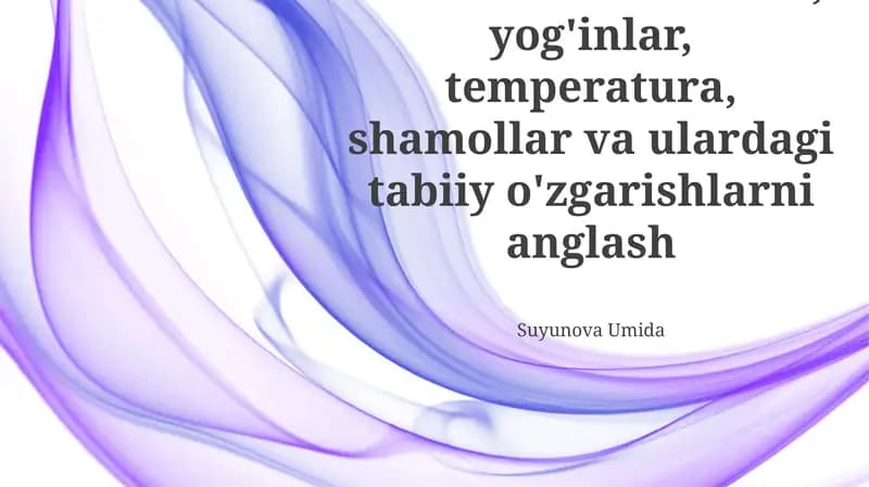 Namlik va uning ahamiyati